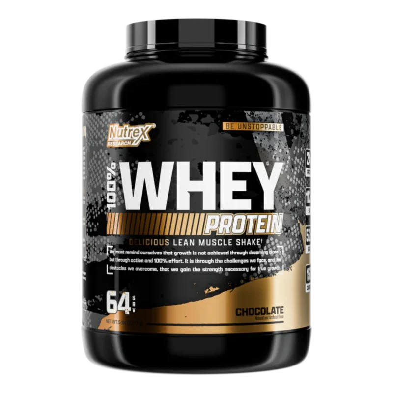 PROTEINA-100WHEY-NUTREX-CHOCOLATE proteína 100% Whey Protein Nutrex 5 lb en polvo