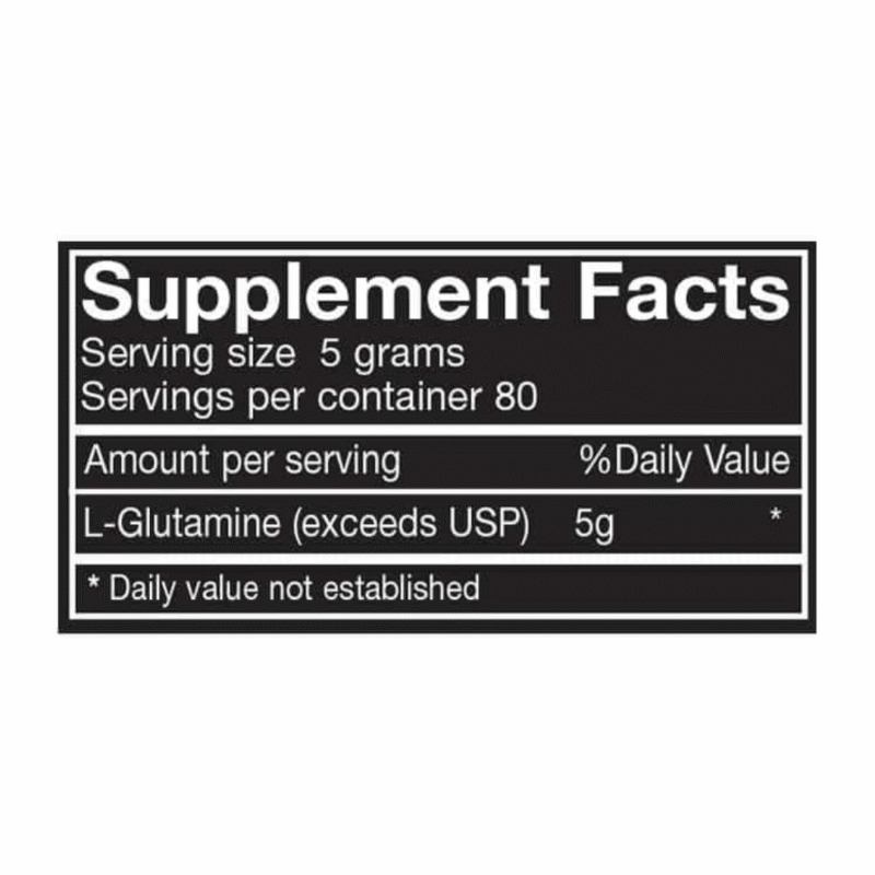 TABLA-NUTRICIONAL-GLUTAMINA-ULTIMATE-NUTRITION-80SERV Glutamina 80 servicios
